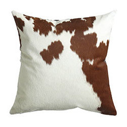 BRAZILIAN HIDE PILLOW - BROWN/WHITE - Decorative Pillows