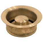 Sinkology - Kitchen Sink Heavy Duty 3.5 in. Disposal Flange Drain with Stopper, Satin Gold - Sinkology’s Heavy Duty Kitchen Sink Disposal Flange with Stopper pairs seamlessly with gold fixtures and kitchen details. The flange is designed for 3.5" standard kitchen drains for a universal fit and comes with a matching stopper for maximum seal. Crafted with solid brass, the drain is constructed for lifelong use and comes with a high quality finish that resists fading and color change. The SinkSense flange is designed to work with most InSinkErator garbage disposals. This kitchen sink drain is easy to install, simple to clean, and highly durable. This product is covered by our Everyday Promise lifetime warranty.