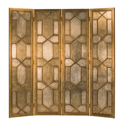 Inviting Home Inc. - Folding Screen, Gold and Silver Leaf Finish - Screens And Room Dividers