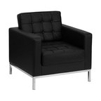 Hercules Lacey Series Contemporary Black Leather Chair