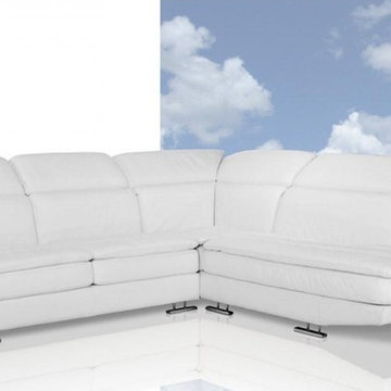 Dima Rey - Modern White Italian Leather Sectional Sofa