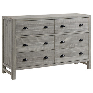 Windsor 6-Drawer Double Dresser, Driftwood Gray