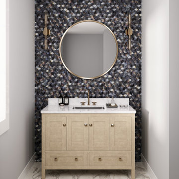 Prism Storm Beveled Hexagon Cast Glass Mosaic Tile