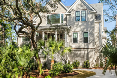 Example of a beach style exterior home design in Charleston