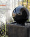 Alpine Modern Sphere Pedestal Fountain With LED Light, Black Finish, 33" Tall