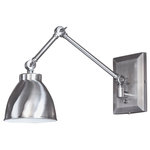 Norwell Lighting - Maggie Swing Arm Sconce, Pewter, Metal Shade - See Image 2 For Metal Finish