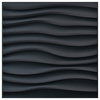 19.7" x 19.7" Art3d Plastic 3D Wall Panel PVC Wave Wall Design, White, Set of 12