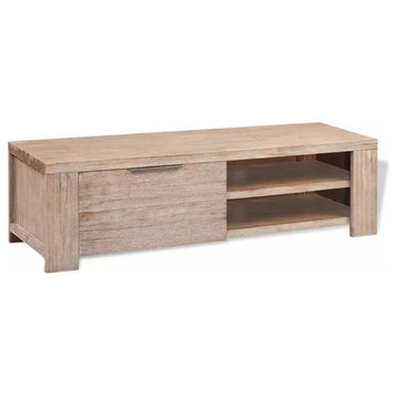 vidaXL TV Stand TV Unit Sideboard TV Console Cabinet Solid Brushed Acacia Wood