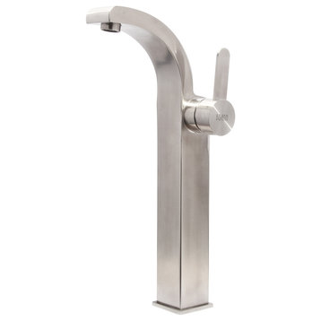 Boann Priscilla Bathroom/Vessel Faucet, 15", Brushed Stainless Steel