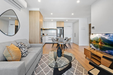 Inspiration for a modern living room in Melbourne.