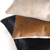 Cowhide and Linen Pillow, Golden Brown, 14" x 16"