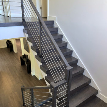 Project #137 | Maple Staircase with Stainless Steel Railing