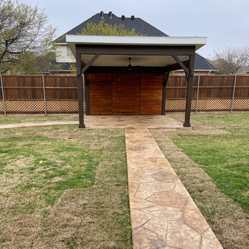 Garland, TX detached covered patio (cabana) and shade pergola addition