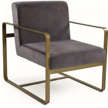 Club Chair RICHARD Ebony Brass Black Upholstery Metal Fabric