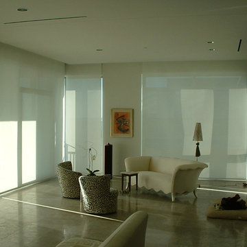 The sitting area was unusable without these roller shades