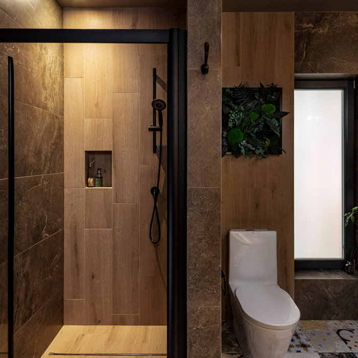 Example of a trendy bathroom design in Other
