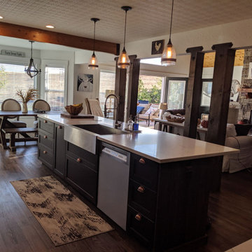 Couple gives new home a rustic country IKEA kitchen
