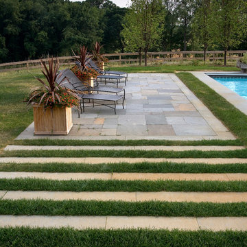 Poolside Patio with Horizontal Band Paving
