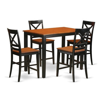 5-Piece Counter Height Dining Room Set, Pub Dining Table And 4 Dining Chairs