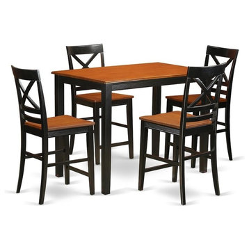 5-Piece Counter Height Dining Room Set, Pub Dining Table And 4 Dining Chairs