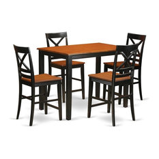 5-Piece Counter Height Dining Room Set, Pub Dining Table And 4 Dining Chairs