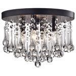 Jojospring - Bella 4-Light Clear Crystal Drops Flush Mount in Black Finish - Add elegance to your home interior with Bella 4-Light Clear Crystal Drops Flush Mount. The rugged iron construction and black finish blend with modern decor, while the clear crystal drops add sophistication to any room. This flush mount ceiling light is designed to provide ample illumination and works well with low or angled ceilings.