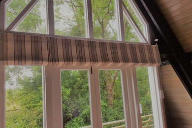 3 matching Roman blinds in a row