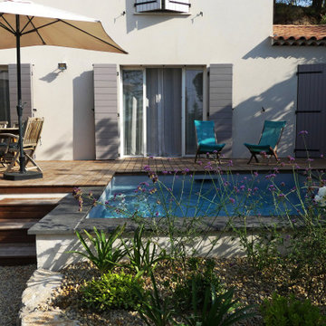 Jardin écologique & micro piscine carrée