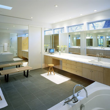 Modern House in a quiet urban neighborhood setting