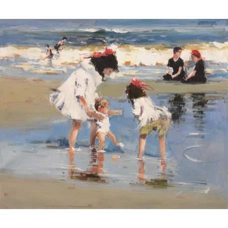 Children Playing at the Seashore