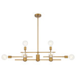 Nuvo Lighting - Delphi - 8 Light Island - Aged Gold Finish - The Delphi 60-6872 island light features an ultra modern design with an Avant Garde flair. The intersecting arms run in vertical and horizontal parallels and are finished wonderful aged gold. Choose G25 shaped bulbs to elevate the overall look and take this island light to new heights.