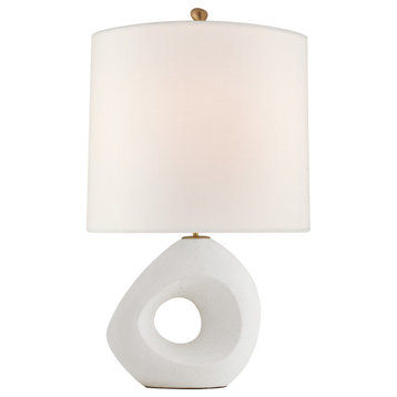 Paco Large Table Lamp in Marion White with Linen Shade