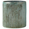 Serene Spaces Living Verdigris Ribbed Glass Container