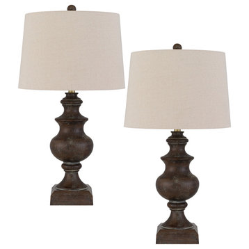 Hertford 29.75" Height Oak Brown Resin Table Lamp