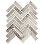 Emser Tile - Echo Gray 11"x13" Glass Mosaic Tile, Set of 14 - Echo portrays a dynamic union of shape,pattern,and sustainability. Hexagon and herringbone mosaic tilesarecrafted entirely of recycled white, gray, and brown glass.Finished with high-definition inkjets of wood grain and Calacattamarble patterns, the glass mosaic series is ideal for kitchen and bath surfaces.