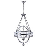 CWI LIGHTING - CWI LIGHTING 9957P20-4-601 4 Light Chandelier with Chrome finish - CWI LIGHTING 9957P20-4-601 4 Light  Chandelier with Chrome finishThis breathtaking 4 Light  Chandelier with Chrome finish is a beautiful piece from our Arkansas Collection. With its sophisticated beauty and stunning details, it is sure to add the perfect touch to your décor.Collection: ArkansasFinish: ChromeMaterial: Metal (Stainless Steel)Crystals: K9 ClearHanging Method / Wire Length: Comes with 72" of chainDimension(in): 34(H) x 20(Dia)Max Height(in): 106Bulb: (4)60W E12 Candelabra Base(Not Included)CRI: 80Voltage: 120Certification: ETLInstallation Location: DRYOne year warranty against manufacturers defect.