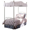 Hillsdale Emily Princess Metal Canopy Bed in White Finish-Twin