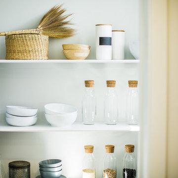 Modern Kitchen Pantry Styling with Canisters