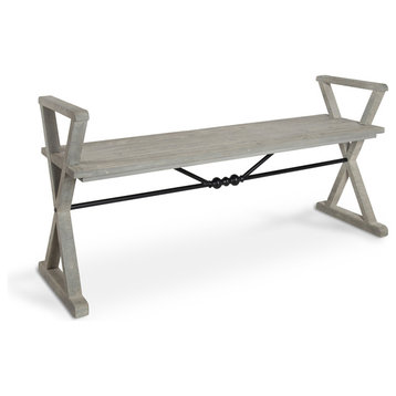 Travere Wood Bench, Gray 48x15x25