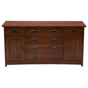 Mission Style Solid Quarter Sawn Oak Sideboard, Console