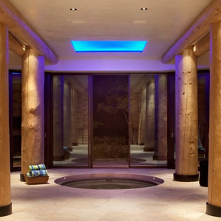 デンバーのエクレクティックスタイルのおしゃれなプールの写真