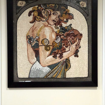 Woman with Fruits Mosaic Mural Art | Mozaico