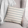 Blue Stripe on White 18 x 18 Spun Poly Pillow