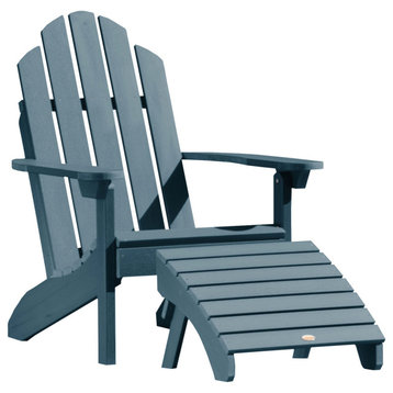 Westport Adirondack Chair With Ottoman, Nantucket Blue