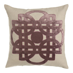 Mavis Tile Applique Pillow - Decorative Pillows