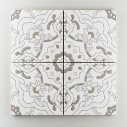 Handpainted: The Mediterranean Collection, Grandola in Neutral Motif - Wall & Floor Tiles