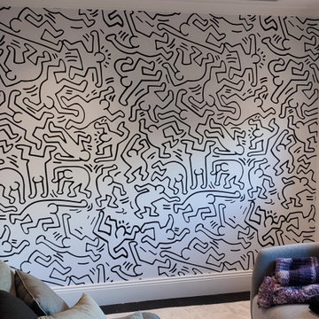 Keith Haring inspired custom wall mural