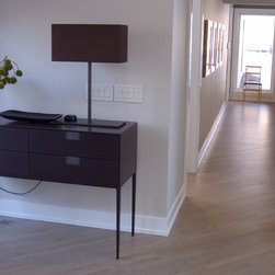 White Oak stained with a water base finish. - Engineered Wood Flooring