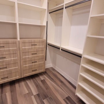 Master closet with built in mirror