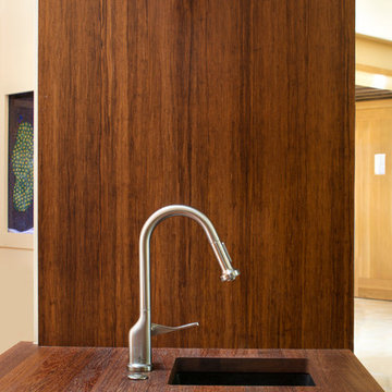 Spekva Kitchen in Dark Walnut Wood with Waterfall Edge